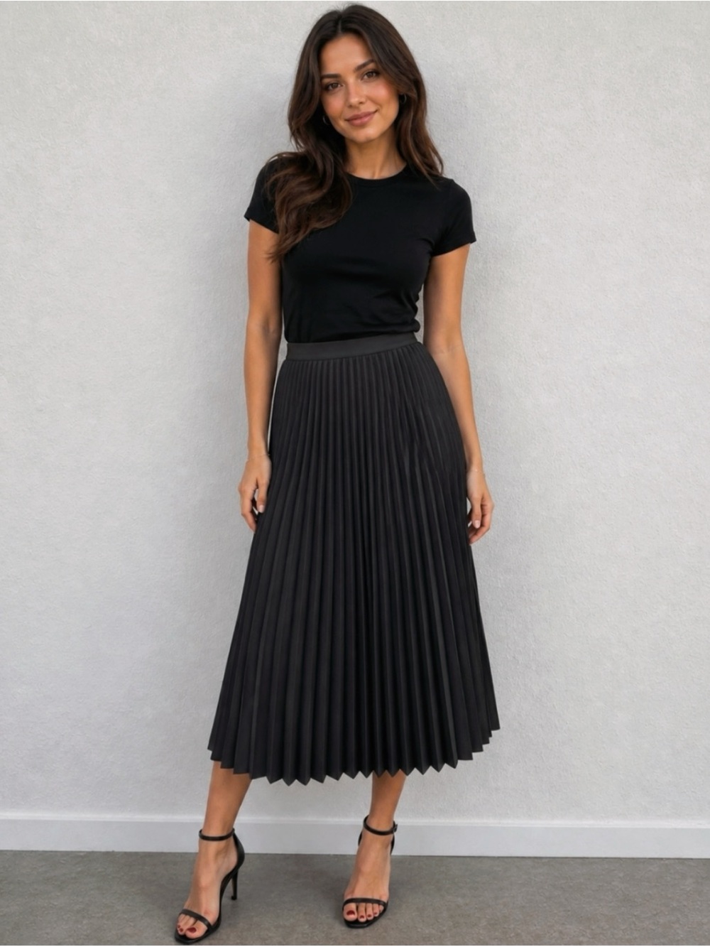 Pleated Midi Skirt - Picture 1 of 10